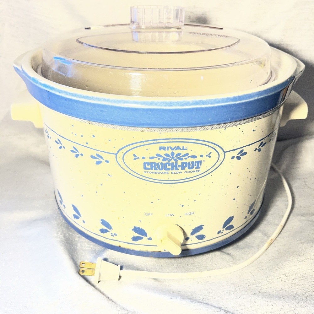 VTG Rival Crock Pot 5 Quart Slow Cooker 3355 Crockery Blue Made in USA